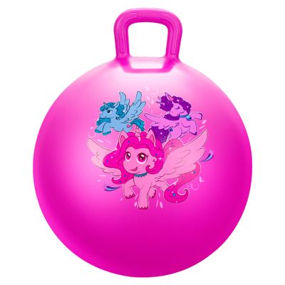 U&C Planet Hopper Ball 18 inches Bouncy Ball with Handle for Kids Age 3-6 Hoppity Hop Sit and Bounce Jumping Hopping Toy with Pump and Gift Box Great Gift for Birthday Christmas, Pink