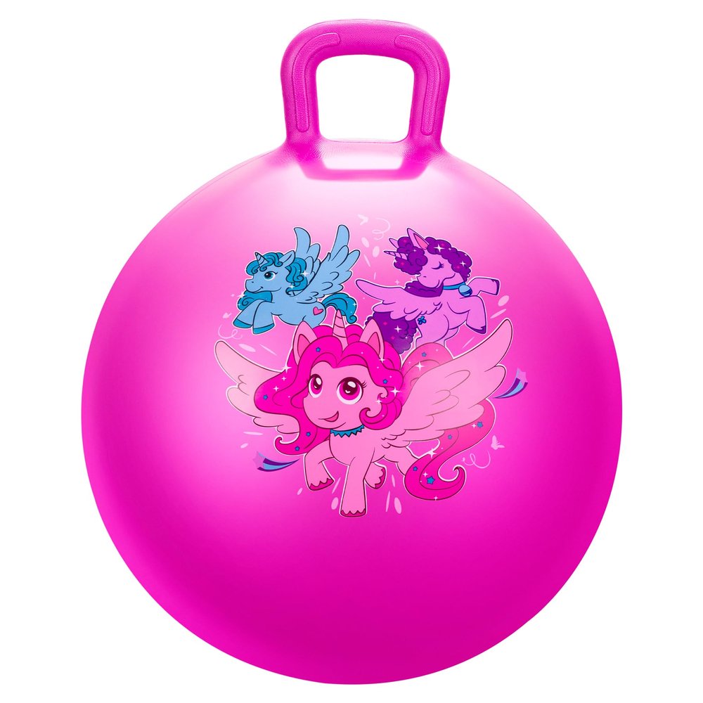 U&C Planet Hopper Ball 18 inches Bouncy Ball with Handle for Kids Age 3-6 Hoppity Hop Sit and Bounce Jumping Hopping Toy with Pump and Gift Box Great Gift for Birthday Christmas, Pink