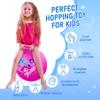 U&C Planet Hopper Ball 18 inches Bouncy Ball with Handle for Kids Age 3-6 Hoppity Hop Sit and Bounce Jumping Hopping Toy with Pump and Gift Box Great Gift for Birthday Christmas, Pink view 3