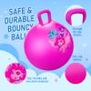 U&C Planet Hopper Ball 18 inches Bouncy Ball with Handle for Kids Age 3-6 Hoppity Hop Sit and Bounce Jumping Hopping Toy with Pump and Gift Box Great Gift for Birthday Christmas, Pink view 4