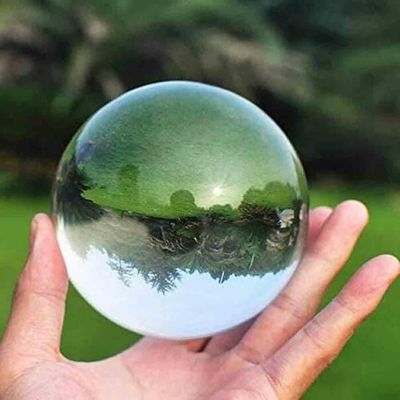 blue-ther Crystal Clear Glass Ball Ultra Manipulation Contact Juggling Ball Funny Gadgets for Magicians (80 mm)