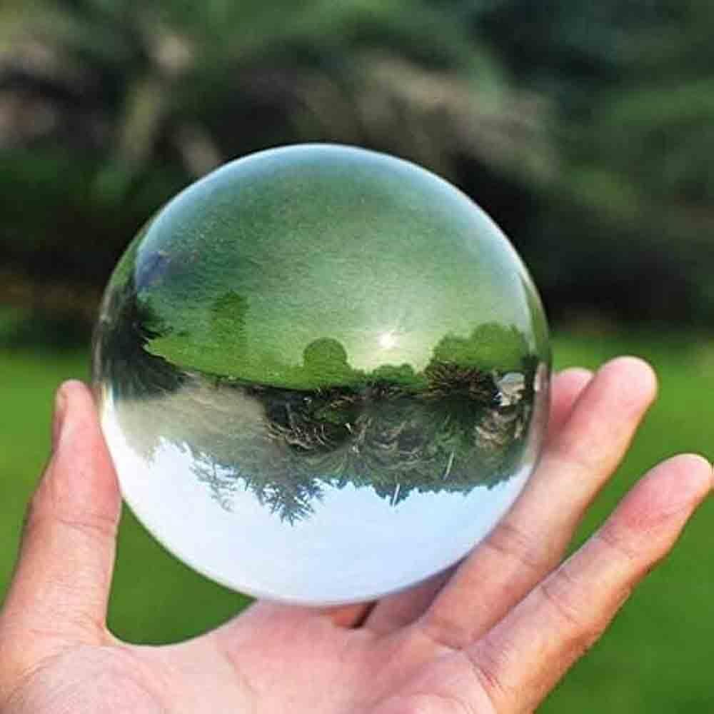 blue-ther Crystal Clear Glass Ball Ultra Manipulation Contact Juggling Ball Funny Gadgets for Magicians (80 mm)