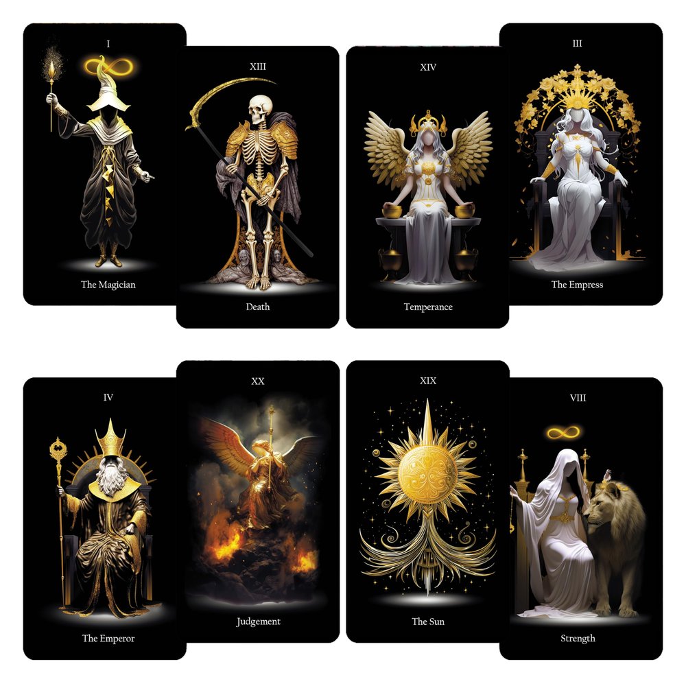 CRAFTERIAN Tarot Cards, 78 Cards Deck with Gold Edges, Original Lost Soul for Beginners and Experts with Guide Book and Gift Bag, Fortune Telling Game, Divination Tools for All Skill Levels.