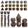 10mm Mini DND Metal Dice Set,3 Sets Antique Copper D&D Dice Set-Micro Polyhedral Dice Set,Perfect in Clear Display Tube for DND Dungeons and Dragons MTG RPG Tabletop Role Playing Games view 1