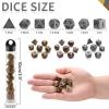 10mm Mini DND Metal Dice Set,3 Sets Antique Copper D&D Dice Set-Micro Polyhedral Dice Set,Perfect in Clear Display Tube for DND Dungeons and Dragons MTG RPG Tabletop Role Playing Games view 2