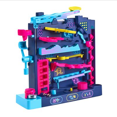 TOMY Screwball Scramble Level Up Marble Maze - Vertical Beat-The-Clock Marble Run Game - Skill & Dexterity Challenge - 14 Players - Ages 5+