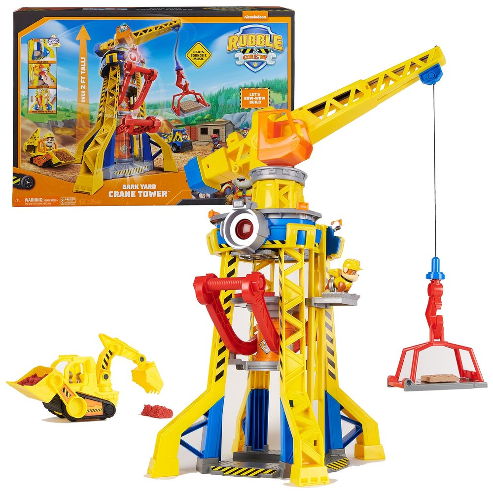 Ruben & Compagnie Brico Park  Interactive Construction Crane  Ruben Figurine Vehicle and Company to Collect  with Magic Sand Kinetic Sand  Paw Patrol Toy  Children's Toy for Ages 3 and Above
