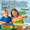 CrocoDicer: Fun Hot Dog Cutter That Lets Kids Cut Their Own Hot Dogs Safely. One Press = 24 Bites. Even Picky Eaters Will Love Dinner Time. 100% Kid and Crocodile Safe (Not Approved by Alligators). view 2