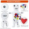 10Pcs Voodoo Doll Kit, Real Voodoo Dolls with 9 Skull Pins Creepy Ghost Doll Revenge Spells Voodoo Doll Relieve Stress Horror Doll for Halloween Christmas Birthday Gi-ft Ornament Decoration( White ) view 3
