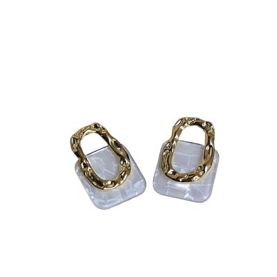 OXOAMP Beautiful Earrings Geometric Square Hanging Stud Earrings Hollow Metal Trendy Earrings Earrings for Women Fashion