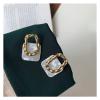 OXOAMP Beautiful Earrings Geometric Square Hanging Stud Earrings Hollow Metal Trendy Earrings Earrings for Women Fashion view 3