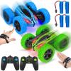 2PACK RC Stunt Car Watch Gesture Sensor Car 4WD Double Sided 360 Degree Rotating Tumbling Rechargeable Car High Speed 2.4GHZ Off Road Hobby RC Toy Cars for Xmas Birthday Gift Adults,Kids (Blue/Green) view 1
