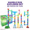 Marble Genius Marble Run Explorer Set, STEM Toys & Maze Construction Building - 85 Translucent Track Pieces & Glass Marbles for Family, Kids Toddlers Ages 4-8 - Fun Holiday Creative Gifts view 2