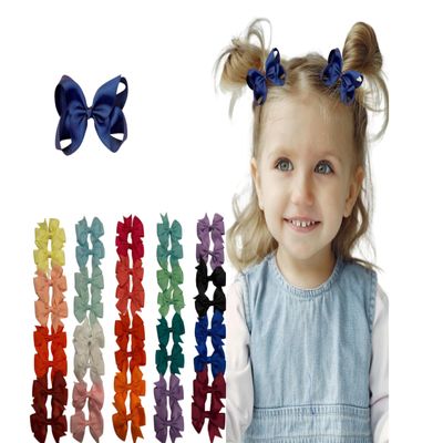 40 Pairs Mini Hair Bows in 20 Assorted Colors with Alligator Clips, 3" Grossgrain Ribbon Hair Bows for Girls, Hair Accessories for Girls, Babies, Infants, Toddlers, and Kids