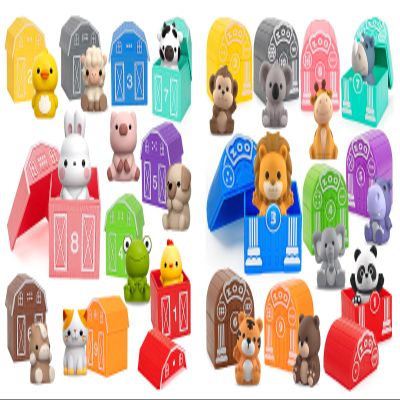 Aigybobo Learning Toys for 1,2,3 Year Old Toddlers, 40Pcs Animals Toys Montessori Counting, Matching & Sorting Fine Motor Games, Christmas Birthday Easter Gift for Baby Boys Girls Age 12-18 Months