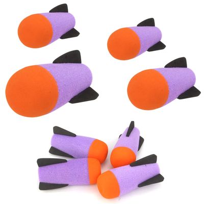TORMEN Missile Refill Rockets Darts, Launcher Fires Foam Bullets Compatible for Nerf Missile Launcher Toy (Purple, 8 Pcs