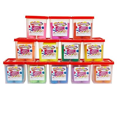 Colorations Wheat & Gluten Free Primary and Neon Color Dough 1.5lbs ea | Non-Toxic, Play Dough, Bulk Set, Sensory Kit, Party Favors, Classroom Pack