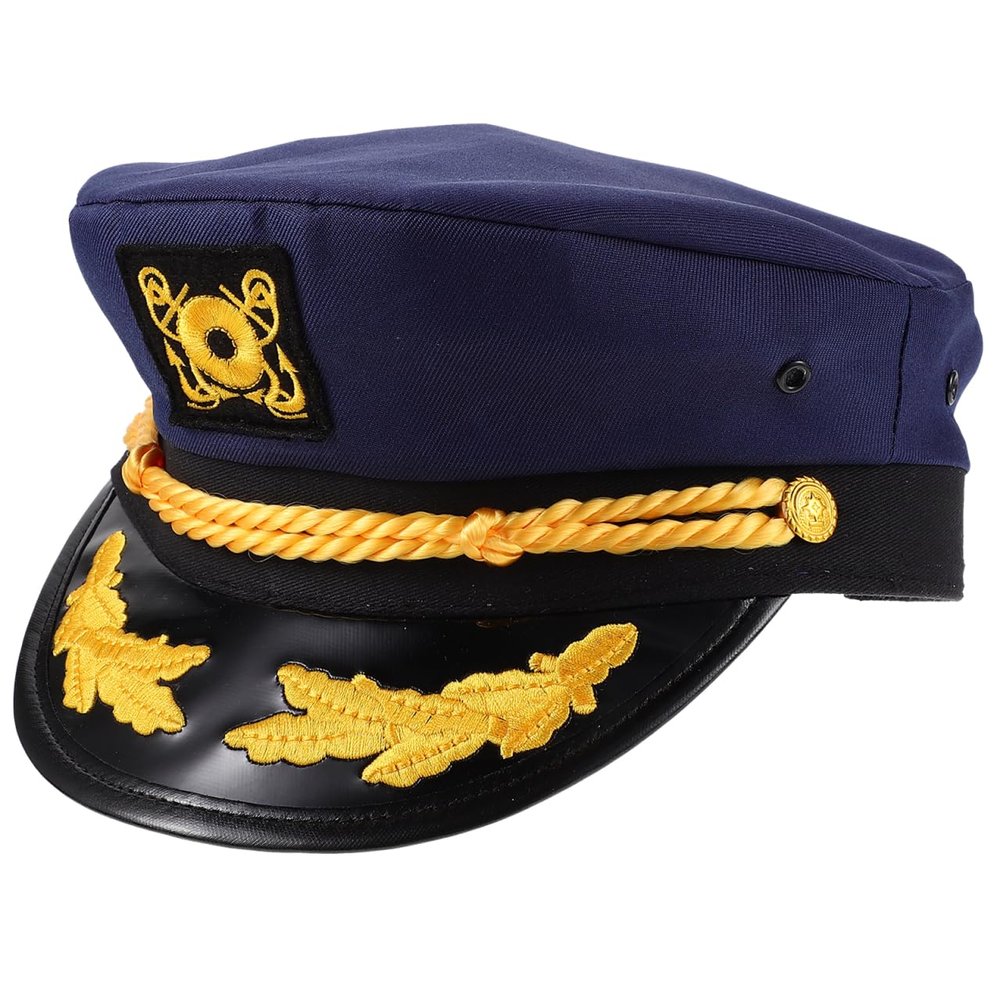 Abaodam Embroidered Sailor Hat Yacht Captain Hat for Cosplay Nautical Themed Parties and Halloween Costume Accessories Lightweight Durable