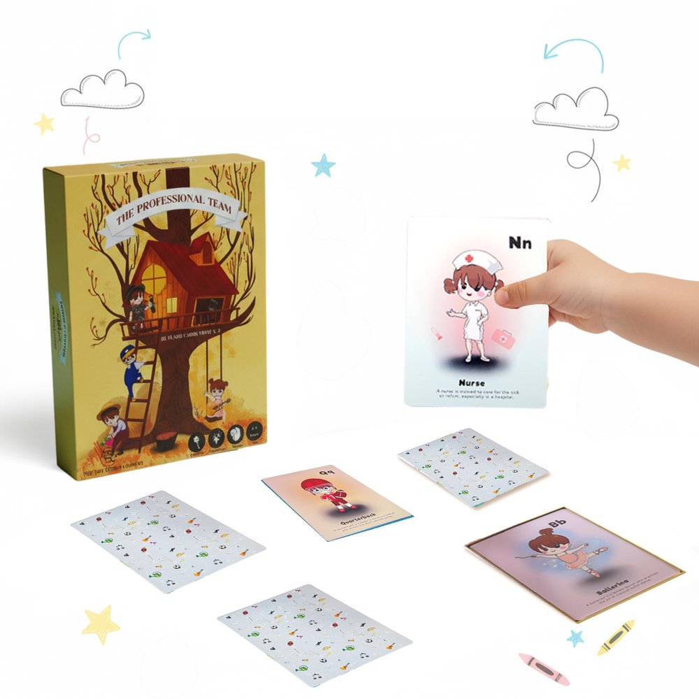 TGC Flash Cards for Preschool Learning | The Professional Team - Set of 26 | Bright & Durable Flashcards for Toddlers, Kids & Infants (16 Years) | Educational Learning Toy & Gift for Boys & Girls