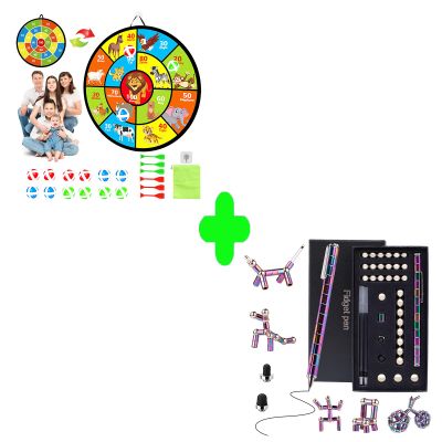 Fidget Pen-Magnetic Pen-Fidget Toys for Boys Girls Age 8-12-Gifts for Teenage Girls Boys Dart Board for Kids - 29" Double-Sided Velcro Dart Board, Board Games with Sticky Balls and Darts