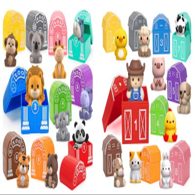 Aigybobo Learning Toys for 1,2,3 Year Old Toddlers, 40Pcs Animals Toys Montessori Counting, Matching & Sorting Fine Motor Games, Christmas Birthday Easter Gift for Baby Boys Girls Age 12-18 Months