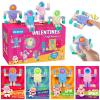 28 Pack Valentines Day Gifts for Kids, Valentines Day Cards with Astronaut-Shaped Finger Spinner POP Toys for Kids, Valentine School Classroom Exchange Prizes, Valentine Party Favor Toy Set view 1