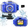 Agoigo Kids Waterproof Camera - Children Underwater HD Video Digital Camcorder, Portable Travel Toy for Toddler - Ideal Christmas Birthday Gifts for Boys Girls Age 3-12 with 32GB Card (Dark Blue) view 1