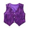 Alvivi Kids Boys Polka Dots Sequined Vest Waistcoat Hip Hop Choir Jazz Dance Top Performance Costume Purple 7-8 Years view 1
