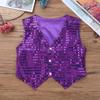 Alvivi Kids Boys Polka Dots Sequined Vest Waistcoat Hip Hop Choir Jazz Dance Top Performance Costume Purple 7-8 Years view 3