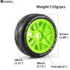 Chanmoo 1/8 RC On Road Car Tires and Wheels Rims 17mm Hex 103mm Rubber Rally Tyres for 1:8 Scale RC On-Road Racing Car HPI WR8 HSP Hobao ARRMA Redcat Losi Kyosho VRX RC Rally Drift Car 4PCS (Green) view 2
