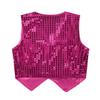 Alvivi Kids Boys Polka Dots Sequined Vest Waistcoat Hip Hop Choir Jazz Dance Top Performance Costume Rose Red 9-10 Years view 2