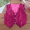 Alvivi Kids Boys Polka Dots Sequined Vest Waistcoat Hip Hop Choir Jazz Dance Top Performance Costume Rose Red 9-10 Years view 3