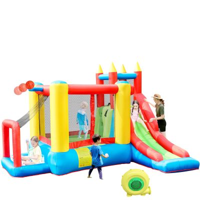 Bounce House for Kids, Indoor Bounce House for Toddlers, Inflatable Bouncy House, Kids Bounce House with Slide, Bouncy Castle with Blower, Jump House for Gift Party(350W Blower Included)