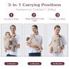 Shiaon Baby Carrier Newborn to Toddler(7-30lbs), Toddler Carrier Baby Holder Carrier with Adjustable Shoulder Strap, Chest Carriers, Beige view 2