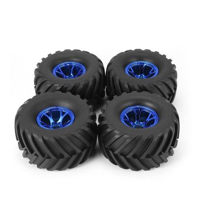 4Pcs 130mm Rubber Tyre Tire Wheel Rim Hub for HSP HPI 1/10 RC Big Feet for Model for Beadlock No Gluing Spare Parts Modification Accessories (Color : 1)
