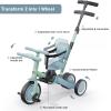 newyoo Toddler Tricycle with Push Handle for 1-3 Year Old, Toddler Bike, Birthday Gifts and Toys for Boys and Girls, 5 in 1 Kids Trike, Convert to Baby Balance Bike, Green, TR007 view 3