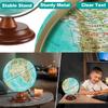 JOWHOL Illuminated Globe of the World with Wooden Stand, 8'' World Globe for Kids & Adults' Learning Built-in LED Night Light, Home Office Classroom Decor Geography Gifts(Elegant Turquoise) view 2