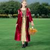Colorful House Girls Renaissance Dress Medieval Dress Royalty Princess Child Dress Up Fancy Costume for Halloween(4-6Y,Red) view 3