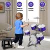 Kids Jazz Drum Set Rock Kit Toys for 3-7 Year Olds - 5 Piece Toddler Band Musical Instrument Educational Percussion Birthday Playset view 3