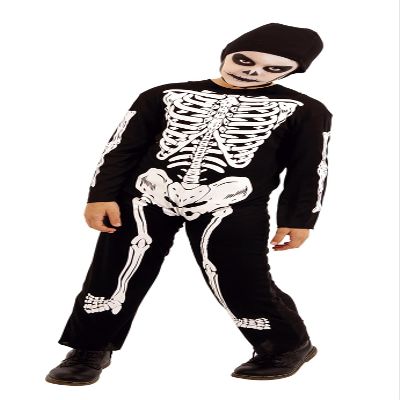 Rubies Skelito Skeleton Costume for Boys Girls Printed Jumpsuit and Hat Original Halloween Carnival Birthday