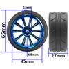ShareGoo OD 2.55" Rubber Tires w/Plastic Wheel Rims 12mm Hex Compatible with HSP Tamiya Kyosho Traxxas Sakura WLtoys 1/10 RC On Road Racing Touring Car (Blue) view 2