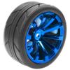 ShareGoo OD 2.55" Rubber Tires w/Plastic Wheel Rims 12mm Hex Compatible with HSP Tamiya Kyosho Traxxas Sakura WLtoys 1/10 RC On Road Racing Touring Car (Blue) view 4