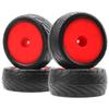 4Pack ShareGoo RC 85mm/3.34" Rubber Tires Front Rear Tyres 12mm Hex Wheel Compatible with Redcat HPI HSP Kyosho 1/10 RC Off-Road Car Buggy (Red) view 1
