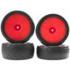 4Pack ShareGoo RC 85mm/3.34" Rubber Tires Front Rear Tyres 12mm Hex Wheel Compatible with Redcat HPI HSP Kyosho 1/10 RC Off-Road Car Buggy (Red) view 2