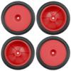 4Pack ShareGoo RC 85mm/3.34" Rubber Tires Front Rear Tyres 12mm Hex Wheel Compatible with Redcat HPI HSP Kyosho 1/10 RC Off-Road Car Buggy (Red) view 3