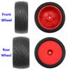 4Pack ShareGoo RC 85mm/3.34" Rubber Tires Front Rear Tyres 12mm Hex Wheel Compatible with Redcat HPI HSP Kyosho 1/10 RC Off-Road Car Buggy (Red) view 4
