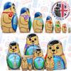 AEVVV London Bear British Nesting Dolls Set of 7 pcs - British Themed Gifts Matryoshka Doll - Russian Dolls English Decorations - London Souvenirs Gifts UK view 2