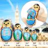 AEVVV London Bear British Nesting Dolls Set of 7 pcs - British Themed Gifts Matryoshka Doll - Russian Dolls English Decorations - London Souvenirs Gifts UK view 3
