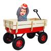TKEEAC All Terrain Wagons for Kids Wagon with Removable Wooden Side Panels, Garden Wagon with Steel Wagon Bed, Folding Wagons for Kids/Pets with Pneumatic Tires, Red view 1
