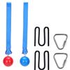 2 Wooden Balls for Monkey Line, Gorilla Line and Ninja Warrior Obstacle Courses  Complete Expansion Kit with Durable Buckles, Carabiners, Easy Installation, Safe Secure Training Equipment (Grey) view 1